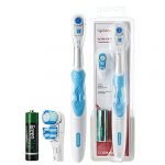 Lifelong LLDC45 Ultra Care Battery Operated Toothbrush With Replaceable Brush Head for adults|Battery Powered Sonic Electric Toothbrush With Soft Floss Tip & Spiral Bristles(1 Year Warranty, Blue)