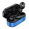 PTron Bassbuds Plus True Wireless Bluetooth 5.0 in Ear Earbuds with, Deep Bass, IPX4 Water/Sweat Resistant, Passive Noise Canceling, Up to 8Hrs Battery,Digital Display & with Mic(Blue & Black)