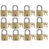 Harrison A-1-0001_PK 12 Brass 3 Levers Padlock with 2 Keys (Pack of 12)