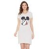 Mickey Mouse Family by Wear Your Mind Women’s Knitted Knee Length Casual Regular Round Neck Short Sleeves T-Shirt (MMFWSCT026.1_White1_XL)