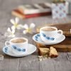 Cello Opalware Queen Cup and Saucer Set, 130ml, 12pcs, Blue Swirl
