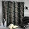 Fashion String Polyester 4 Pieces Door Curtain Set, 7 Feet Long, Green