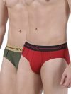 one8 by Virat Kohli Men’s Solid Brief (202I_Brick Red/Olive_S)