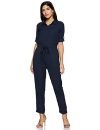 Miss Olive Women’s Polyester Regular Jumpsuit (MOSS19D30-63-71_Navy Blue_S)