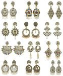 kreyam’s Earrings for Women fashion Jhumka for Girls | Combo Pack of 12 Set | Fashion Jewellery Women Artificial Gold Plated | Fancy latest Alloy Jhumki Chandbali Earring | Drops & Danglers | Traditional Multicolor