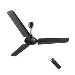 atomberg Ikano 1200mm BLDC Motor 5 Star Rated Classic Ceiling Fans with Remote Control | High Air Delivery Fan with LED Indicators | Upto 65% Energy Saving | 2+1 Year Warranty (Black)