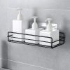 Raxon Innovation Self-Adhesive Metal Bathroom Rack Storage Shelves, Bathroom Storage Rack, Steel Bathroom Wall Shelf Organizer Storage, Bathroom Wall Shelf/Shelve ,Black (Size:- 10cmX28cmX15)(Pack Of 1, Gl Wall Self)