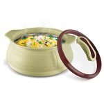 Milton Weave 1000 Insulated Inner Stainless Steel Casserole with Glass Lid, 780 ml, Beige | BPA Free | Food Grade | Easy to Carry | Easy to Store | Ideal For Chapatti | Roti | Curd Maker