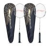 Li-Ning XP-90-IV Aluminum Strung Badminton Racket (2 x Rackets + 2 x Full Covers, White/Silver)