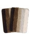 SARAL HOME EASY LIVING Saral Home Microfiber Striped Anti-Skid Set Of 2 Bathmats (Brown,38X50 Cm)