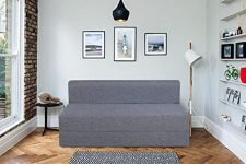 Springtek Foam Single Size Sofa Cum Bed for Living Room with Jute Fabric | 2 Seater Sofa Bed for Bedroom | Two Seater Sofa for Office | 72X36 Inch, Grey