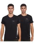 Charged Active-001 Camo Jacquard Round Neck Sports T-Shirt Black Size Xs And Charged Brisk-002 Melange Round Neck Sports T-Shirt Indigo Size Xs