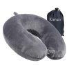 Travel Pillow – Memory Foam Neck Pillow Support Pillow,Luxury Compact & Lightweight Quick Pack for Camping,Sleeping Rest Cushion (Gray)