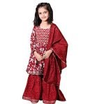 NJC FAB Girls Festive & Party Kurta Sharara Set With Dupatta (5-6 Years, Maroon)