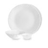 Cello Opalware Imperial Series Plain Dinner Set, 6Pcs | Opal Glass Dinner Set of 6 | Light-Weight, Daily Use Crockery Set for Dining | White Plate and Bowl Set