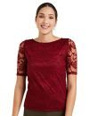Miss Olive Women Top (Moss19Tp30-01-143_Maroon_S_Maroon_S)