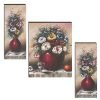 Indianara Set of 3 Flowers in Vases MDF Art Painting (0410FL) without glass 4.5 X 12, 9 X 12, 4.5 X 12 INCH