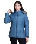 Brazo Classy Solid Winter Wear Women Jacket (M, Blue)