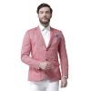 hangup Men’s Notch Lapel (Red_Linen_Blazer 42)