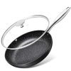 Michelangelo Hard Anodized Frying Pan Non Stick with Lid 20cm, Non Stick Frying Pan Induction Base with Non Toxic Stone-Derived Coating, Small Frying Pan, Nonstick Frying Pan