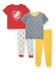 MINITATU Red.Grey Half Sleeves Unisex Baby T-Shirt & Pajamas Set Pack of 2 Age – 9-12 Months (Peb4046D-mm)