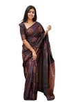Yashika Women’s Banarasi Cotton Silk Jacquard Saree With Blouse Piece(MUDRA PURPLE)