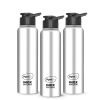 Pigeon Inox Hydra 900 ml Sipper (Pack of 3, Black, Steel/Chrome, Steel)