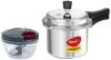 Pigeon by Stovekraft Favourite Outer Lid Non Induction Aluminium Pressure Cooker, 3 Litres, Silver + Handy Mini Plastic Chopper with 3 Blades, Grey (Non Induction)