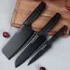 Voltonix Stainless Steel 3 Pieces Professional Kitchen Knife Set/Meat Knife/Chef Knife with Non-Slip Handle Sharp Manual Sharpening for Home Kitchen/High Carbon Stainless Steel Knife Black Set (multy)