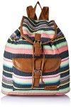 Amazon Brand – Solimo 9L Polyester Canvas Backpack with Belt and Buckle | Pastel Stripes
