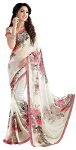 ANNI DESIGNER Women’s Woven Georgette Saree (Vivera Print Pink)