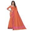 Sidhidata Women’s Kota Doria Cotton Manipuri Saree With Unstitched Blouse Piece (Orange)