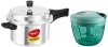 Pigeon by Stovekraft Favourite Induction Base Aluminium Pressure Cooker with Outer Lid, 5 Litre & Large Handy and Compact Chopper, (650 ml) with 3 blades, (14298)
