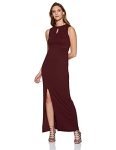 Miss Olive Women’s Solid Relaxed Fit Bodycon (MOAW18D30-29-184_Wine Red M)