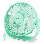 Gaiatop USB Desk Fan, 3 Speeds Portable Small Fan with Strong Airflow, 5.5 Inch Quiet Table Fan, 90° Rotate Personal Cooling Fan For Bedroom Home Office Desktop Travel (Green)