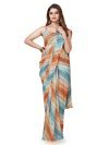 Womanista Women’s Printed Georgette Ready to Wear Saree (TI_3334_Multicolor)