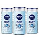 Nivea Pure Impact Shower Gel for Men, 250ml (Pack of 3)