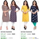 deal: Women Kurta (Pack Of 2) ‎@‎289