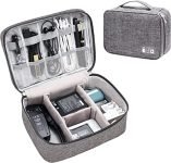 House of Quirk Electronics Accessories Organizer Bag, Universal Carry Travel Gadget Bag for Cables, Plug and More, Perfect Size Fits for Pad Phone Charger Hard Disk – Grey