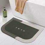 Story@Home Napa Leather Bathroom Mat | Non Slip Mat for Bathroom Carpet for Home Pack of 1 Sharp Stripe Misty Shade
