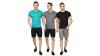 Chromozome Men Regular Fit T-Shirt (Os 10_Charcoal Melange,Eco Green,Black_L_Charcoal Melange-Eco Green-Black_L)