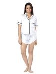 Aarika Women’s Shirt & Shorts Set Night Shirt (NS-RE-5407_White_XL)