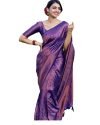 SGF11- Women’s Kanjivaram Pure Zari Woven Soft Silk Saree With Blouse Piece (Purple Gold)