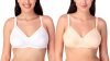 HRIDAY FASHION Women’s Organic Cotton Antimicrobial Non-Wired Non Padded Maternity Nursing Bra for Feeding – Pack of 2 (BR06_34, Beige & White)