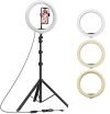 Tygot 10 Inches Big LED Ring Light for Camera, Phone tiktok YouTube Video Shooting and Makeup, 10″ inch Ring Light with 7 Feet Long Foldable and Lightweight Tripod Stand