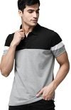 LEOTUDE Men’s Regular Fit Polo T-Shirt(P67_BL_Gry_P_Grey_XL)