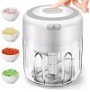 GaxQuly Electric Mini Garlic Chopper, Portable Food Chopper with USB Charging, 250ml Electric Mini Garlic Cutter Masher, Wireless Processor for Garlic/Beef/Onion/Chili/Nut/Baby Food Supplement