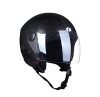 Urban Carrier Open Face Helmet with Clear Visor Motorbike Helmet-ABS Material, Black (Medium)