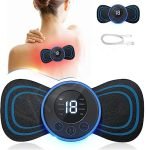 VROKLA Body Massager Machine for Pain Relief Wireless Vibrating Massager 8 Mode & 19 Strength Level EMS Massager Mini Massager Butterfly Massager for Shoulder Legs Massage Neck Massager Back Massager