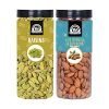 Wonderland Foods Premium 1kg Dry Fruits Combo Pack of (500g California Almonds (NP) + 500g Raisin) in Reusable Food Grade Jar